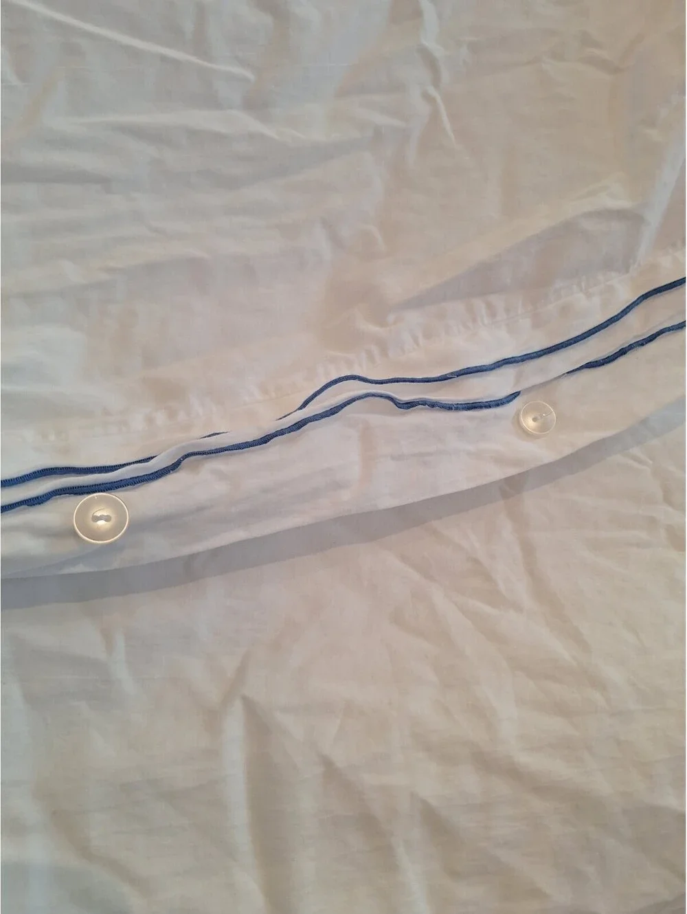 Anthropologie 100% COTTON duvet, KING, blue farmstyle Cordage Trim, New Like...